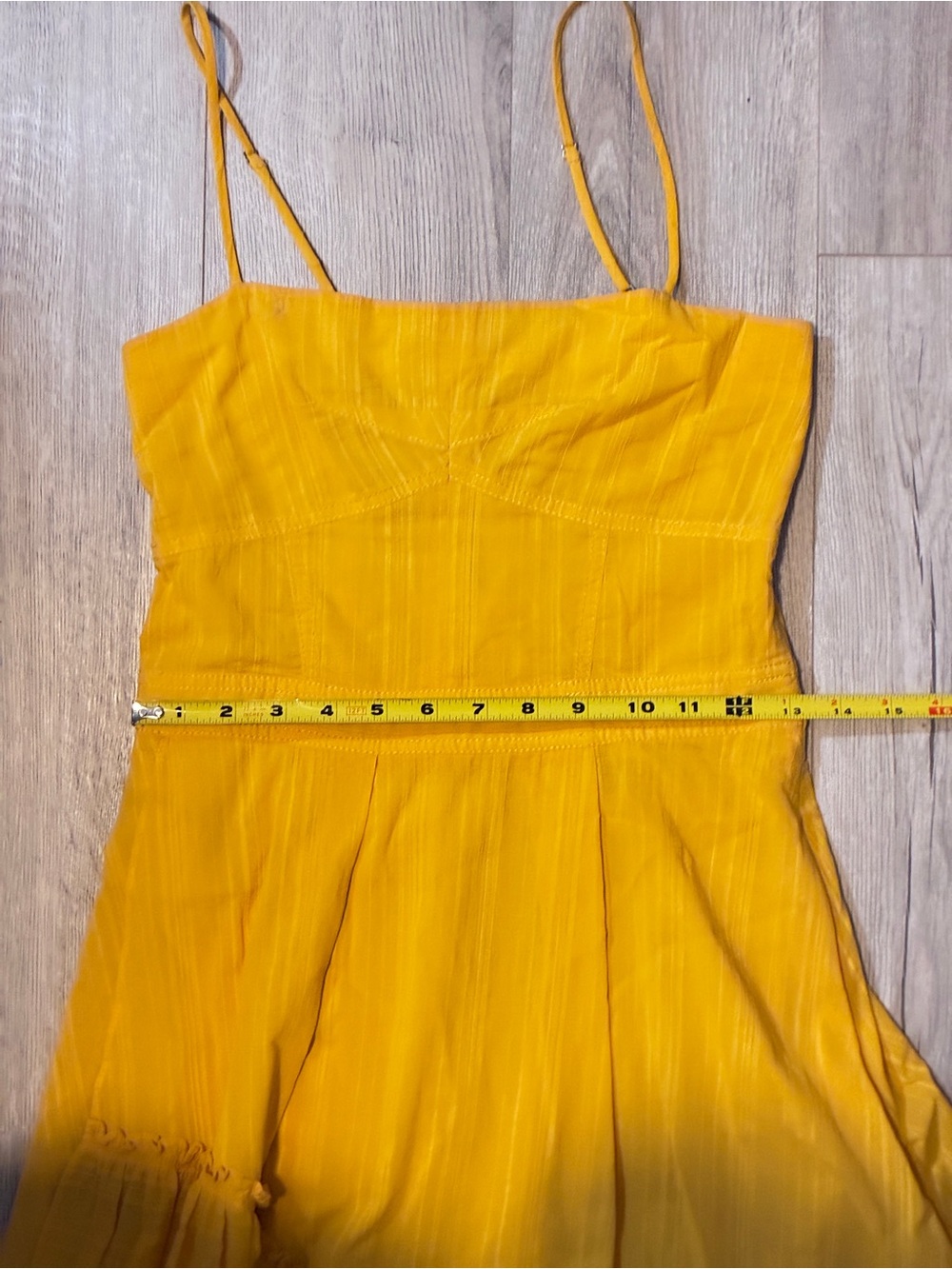 Derek Lam 10 Crosby Marigold Yellow Cotton Ruffle Midi Dress Size 2 - Picture 4 of 9
